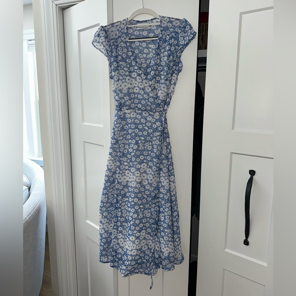 Urban Outfitters Blue Floral Midi Dress
